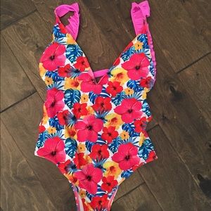 NWOT Floral one piece swim suit